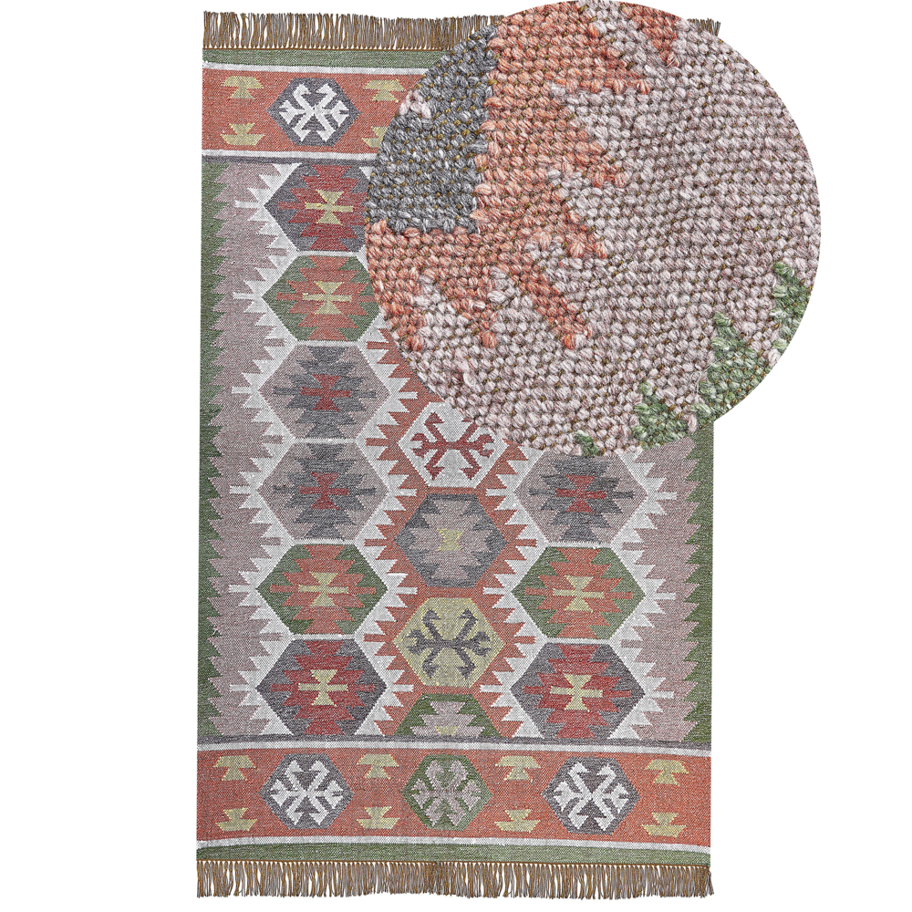 Tappeto a strisce multicolore in stile indiano 140 x 200 cm camera da letto soggiorno