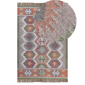 Tappeto a strisce multicolore in stile indiano 160 x 230 cm camera da letto soggiorno