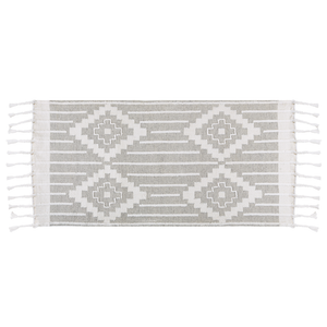 Tappeto grigio e bianco 80 x 150 cm Materiale sintetico Stile indiano per interni e per esterni