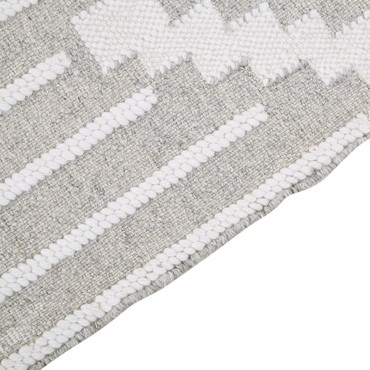 Tappeto grigio e bianco 80 x 150 cm Materiale sintetico Stile indiano per interni e per esterni