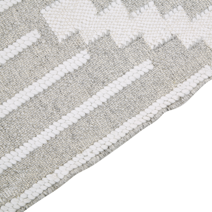 Tappeto grigio e bianco 140 x 200 cm Materiale sintetico Stile indiano per interni e per esterni
