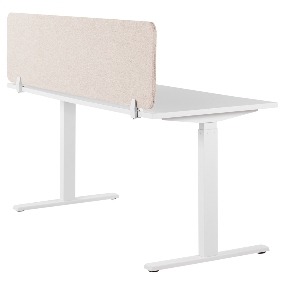 Pannello Divisorio Fonoassorbente per scrivania in PET beige 160 x 40 cm tavolo ufficio