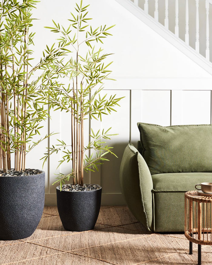 Vaso da fiori in argilla grigio scuro 36 x 36 x 32 cm per interni ed esterni resistente alle intemperie