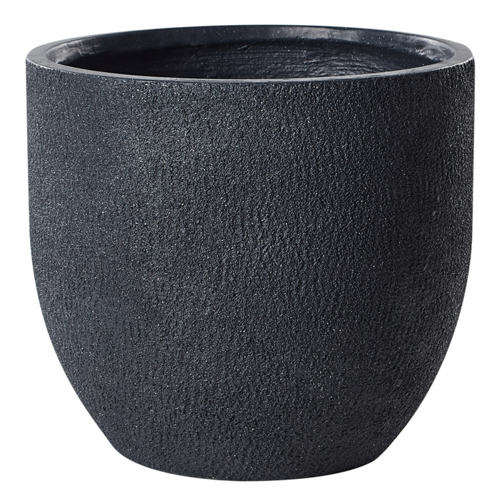Vaso da fiori in argilla grigio scuro 36 x 36 x 32 cm per interni ed esterni resistente alle intemperie