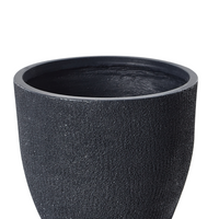 Vaso da fiori in argilla grigio scuro 36 x 36 x 32 cm per interni ed esterni resistente alle intemperie