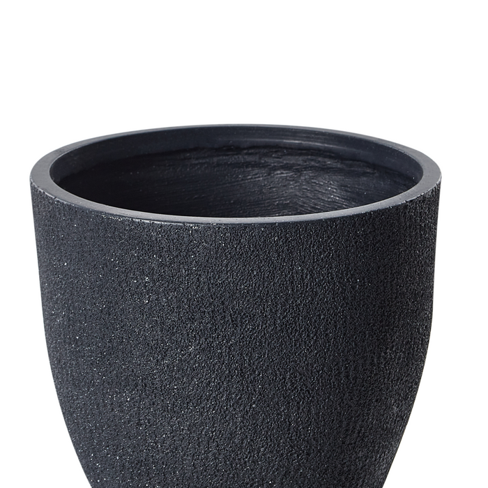 Vaso da fiori in argilla grigio scuro 36 x 36 x 32 cm per interni ed esterni resistente alle intemperie