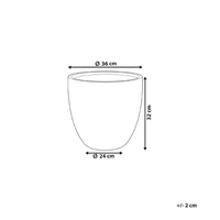 Vaso da fiori in argilla grigio 36 x 36 x 32 cm per interni ed esterni resistente alle intemperie