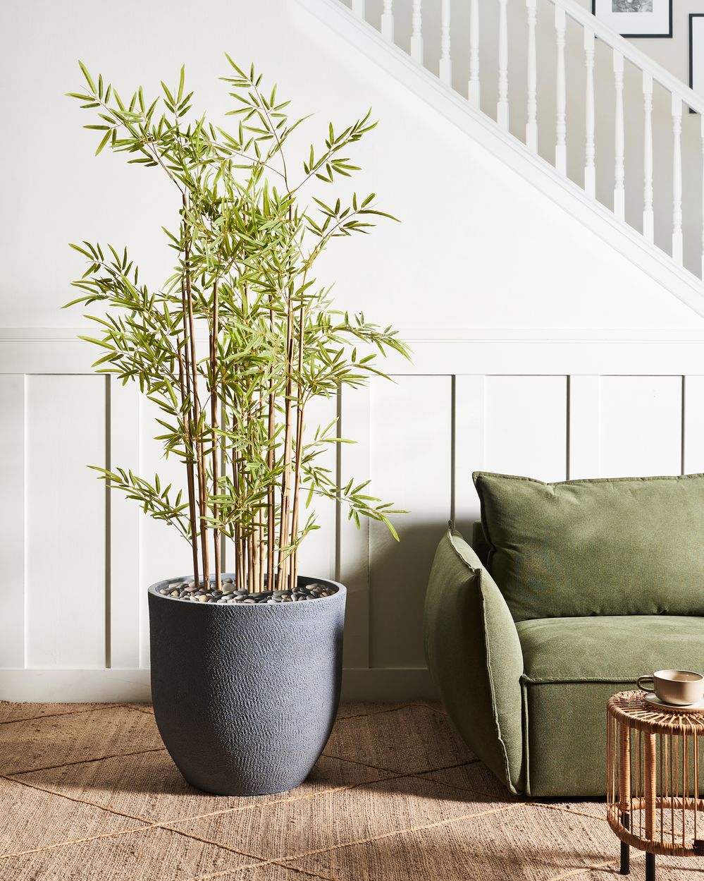 Vaso da fiori in argilla grigio 55 x 55 x 53 cm per interni ed esterni resistente alle intemperie