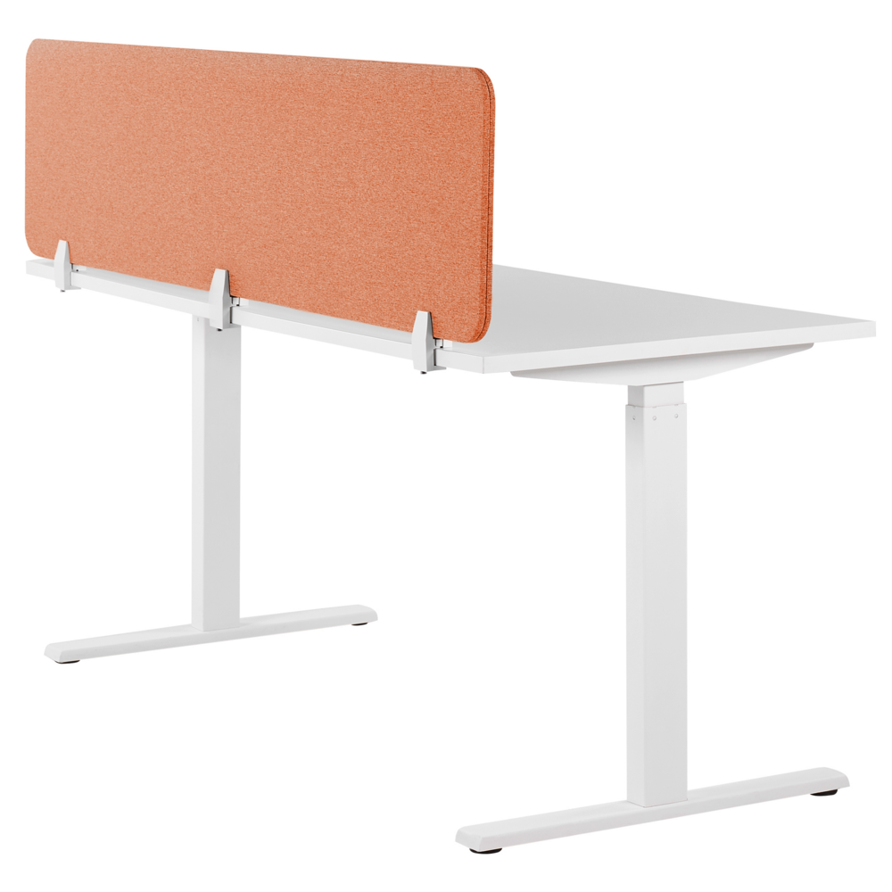 Pannello Divisorio Fonoassorbente per scrivania in PET rosso chiaro 180 x 40 cm tavolo ufficio