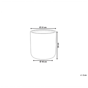 Vaso per piante in argilla grigio 51 x 51 x 50 cm per interni ed esterni resistente alle intemperie