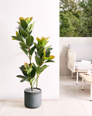 Vaso per piante in argilla grigio 26 x 26 x 25 cm per interni ed esterni resistente alle intemperie