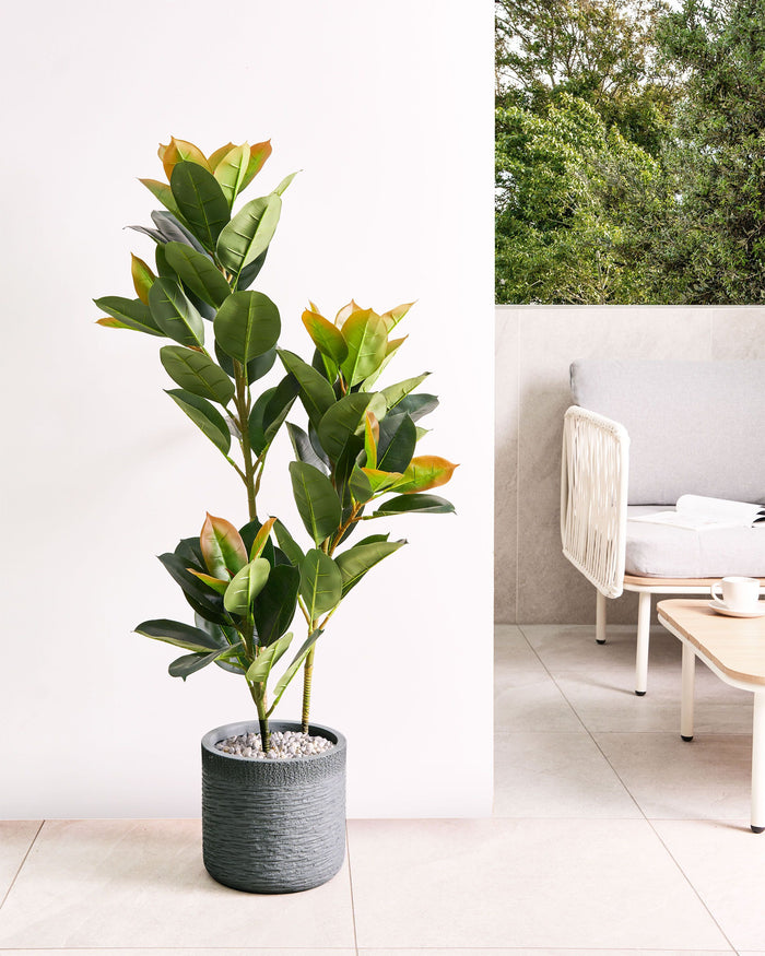 Vaso per piante in argilla grigio 26 x 26 x 25 cm per interni ed esterni resistente alle intemperie