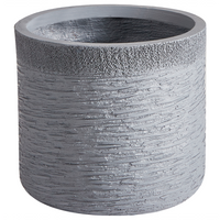 Vaso per piante in argilla grigio 26 x 26 x 25 cm per interni ed esterni resistente alle intemperie