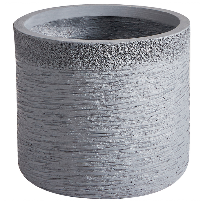 Vaso per piante in argilla grigio 26 x 26 x 25 cm per interni ed esterni resistente alle intemperie