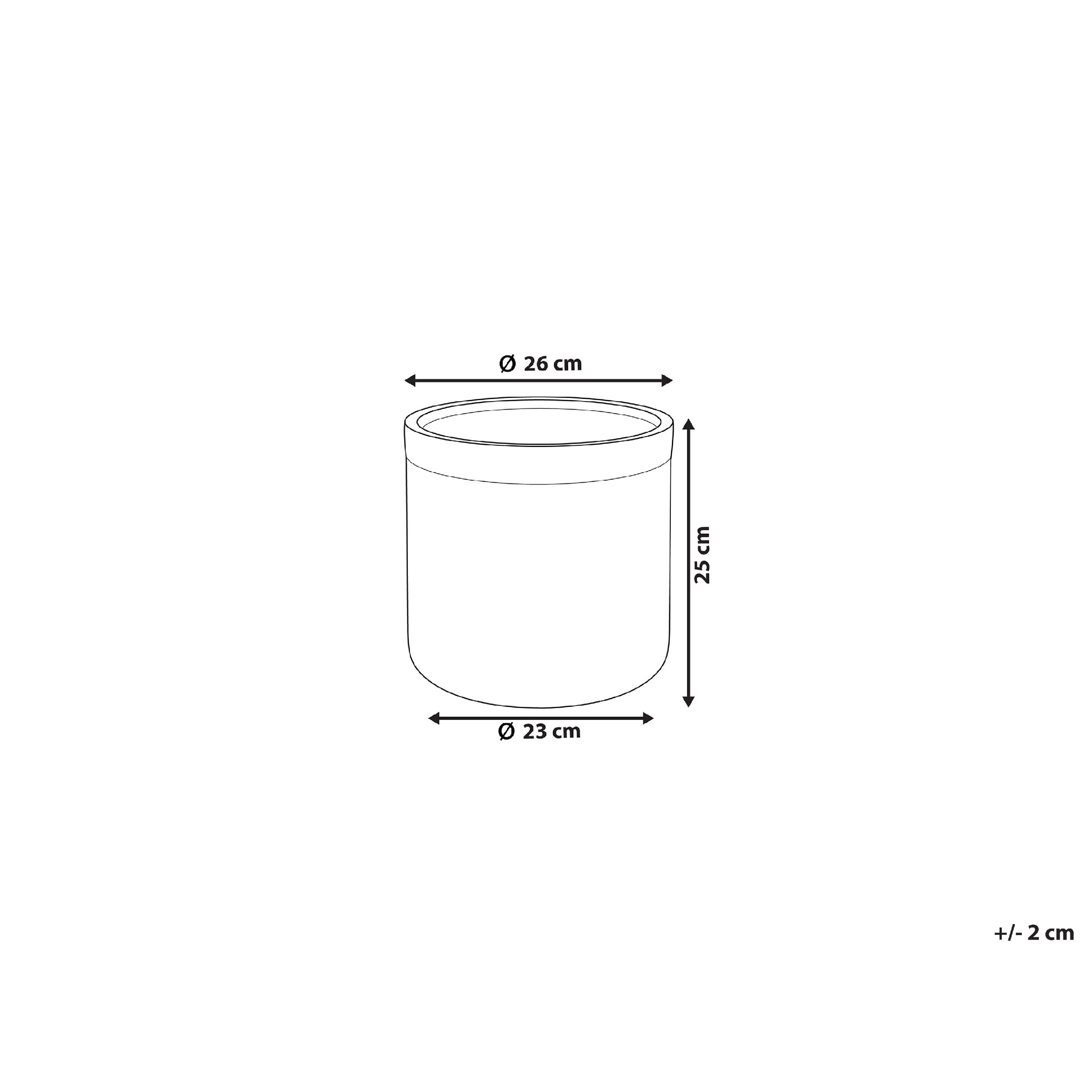 Vaso per piante in argilla grigio 26 x 26 x 25 cm per interni ed esterni resistente alle intemperie