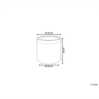 Vaso per piante in argilla grigio 26 x 26 x 25 cm per interni ed esterni resistente alle intemperie