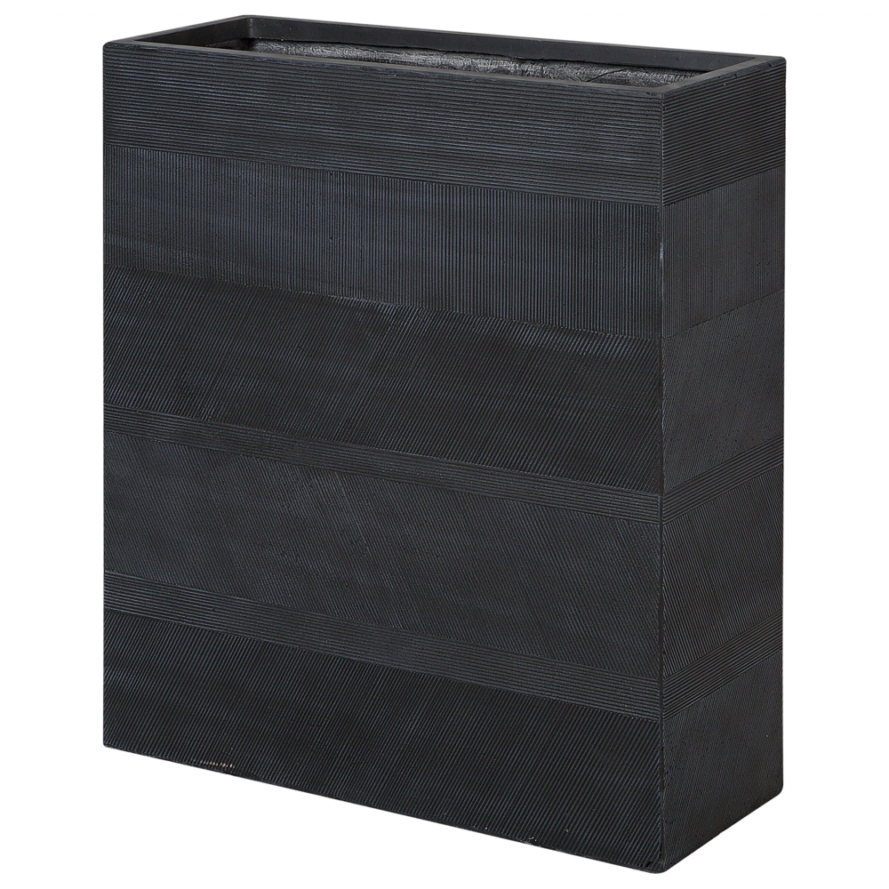 Vaso per piante rettangolare in argilla nera 80 x 30 x 22 cm per interni ed esterni