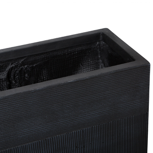 Vaso per piante rettangolare in argilla nera 80 x 30 x 22 cm per interni ed esterni