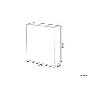 Vaso per piante rettangolare in argilla nera 80 x 30 x 22 cm per interni ed esterni