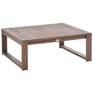 Tavolino da caffè da giardino in legno di acacia scuro 90 x 75 cm da esterno moderno elegante