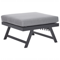 Set Divani Da Giardino 5 Posti grigio e nero Struttura Bianca Sedili Regolabili Tavolino Design Moderno