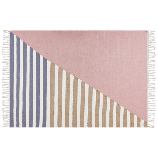 Tappeto in lana multicolore 160 x 230 cm moderno fatto a mano con motivo triangolare camera da letto soggiorno