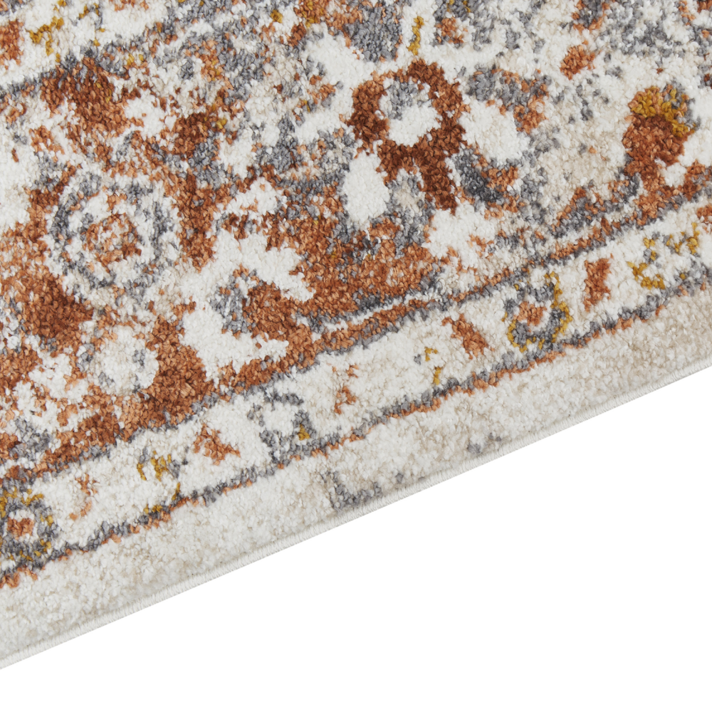 Tappeto Area Beige e Brown Materiale sintetico 80 x 150 cm Motivo orientale Supporto in iuta Vintage Tradizionale