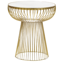 Tavolino con piano in marmo bianco e struttura in metallo dorato 41 x 41 cm Rotondo Soggiorno moderno Glam Camera da letto