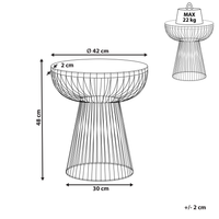 Tavolino con piano in marmo bianco e struttura in metallo dorato 41 x 41 cm Rotondo Soggiorno moderno Glam Camera da letto