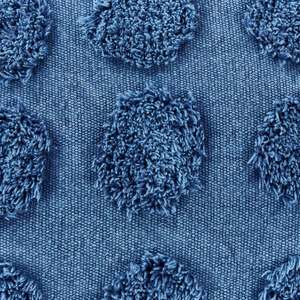 Pouf blu in cotone EPS riempito di perline 50 x 50 x 35 cm Ottomana quadrata con motivo geometrico a pois Stile Boho Soggiorno Camera dei bambini Accessorio per la casa