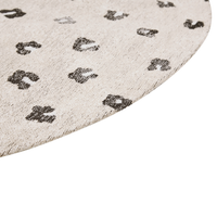 Tappeto in cotone beige chiaro 140 cm Rotondo motivo animali moderno