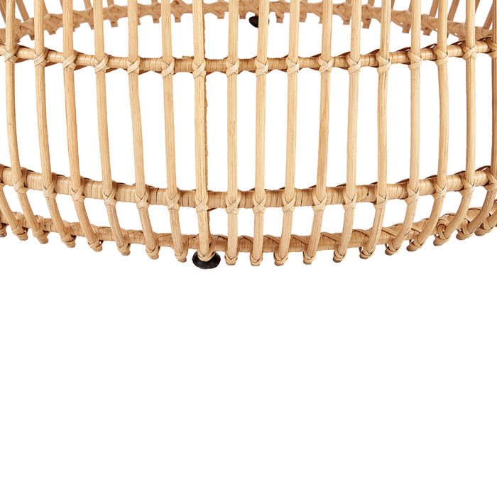 Tavolino da giardino in rattan naturale 85 cm rotondo, fatto a mano, per interni, per esterni, per il soggiorno