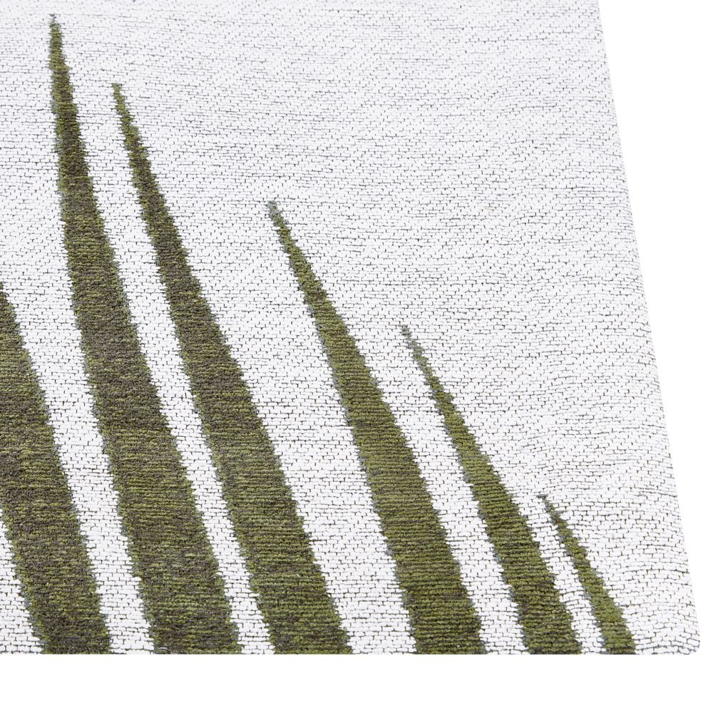 Tappeto verde in cotone con motivo a foglie per soggiorno 200 x 300 cm Rustico Boho