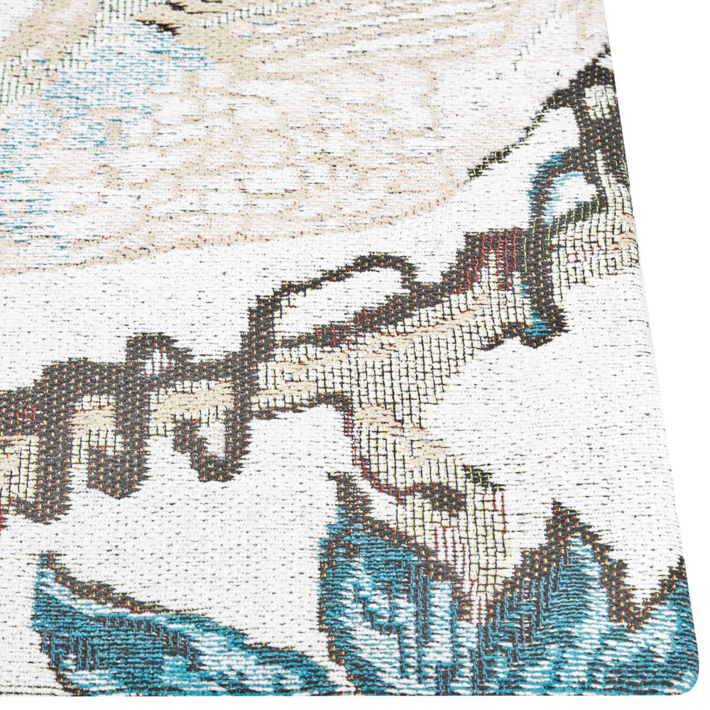 Tappeto in cotone multicolore Motivo foglie fiori 140 x 200 cm Rustico Boho