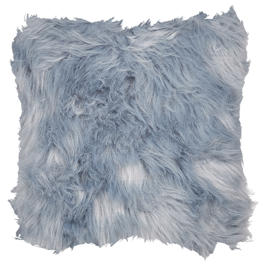 Set di 2 cuscini decorativi in pelliccia sintetica di colore blu 45 x 45 cm stile moderno divano camera da letto soggiorno