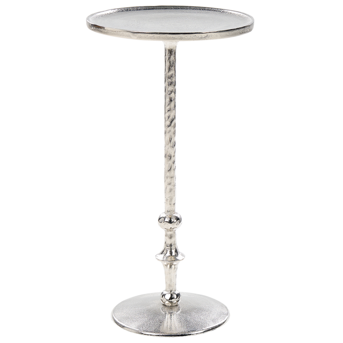 Tavolino in metallo argentato 32 cm a di forma rotonda soggiorno camera da letto