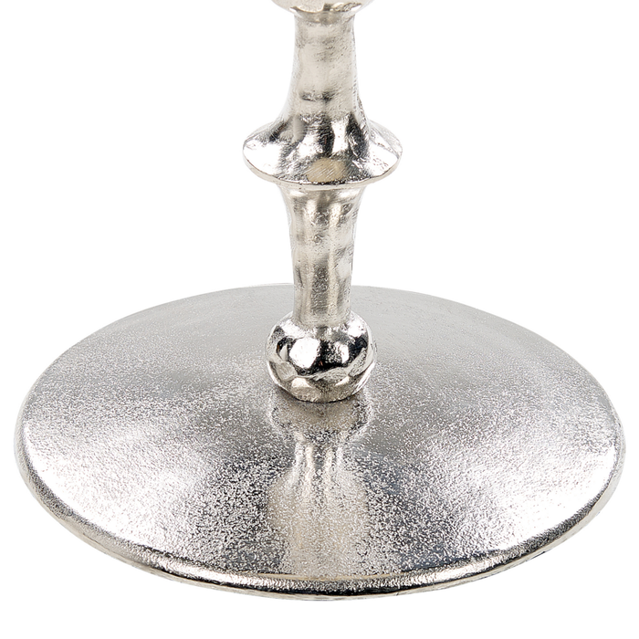 Tavolino in metallo argentato 32 cm a di forma rotonda soggiorno camera da letto