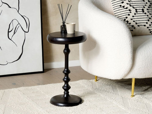 Tavolino in metallo nero 30 cm con a forma geometrica soggiorno camera da letto stile moderno