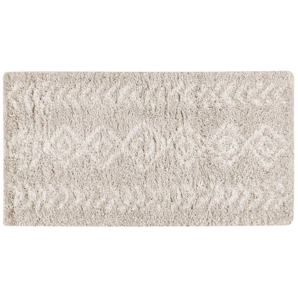 Tappeto shaggy boho 80 x 150 cm con motivo geometrico beige chiaro soggiorno camera da letto