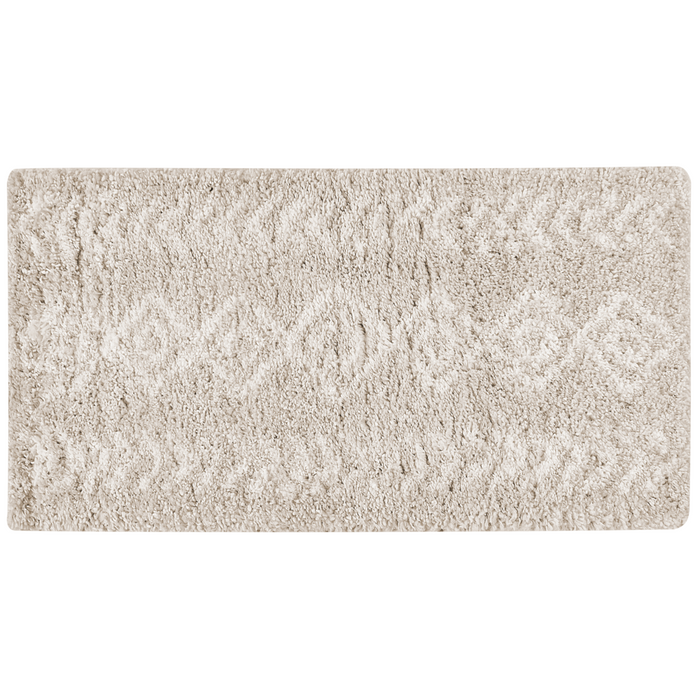 Tappeto shaggy boho 80 x 150 cm con motivo geometrico beige chiaro soggiorno camera da letto