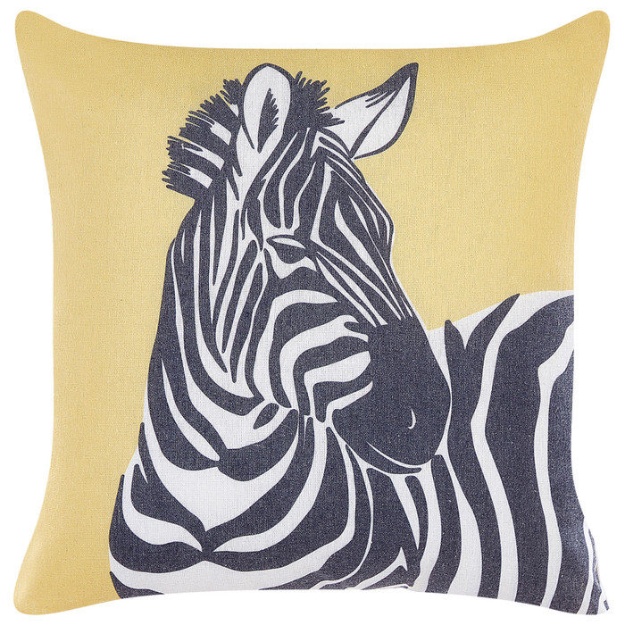 Set di 2 cuscini decorativi Giallo Stampa animali 45 x 45 cm zebra moderno Safari