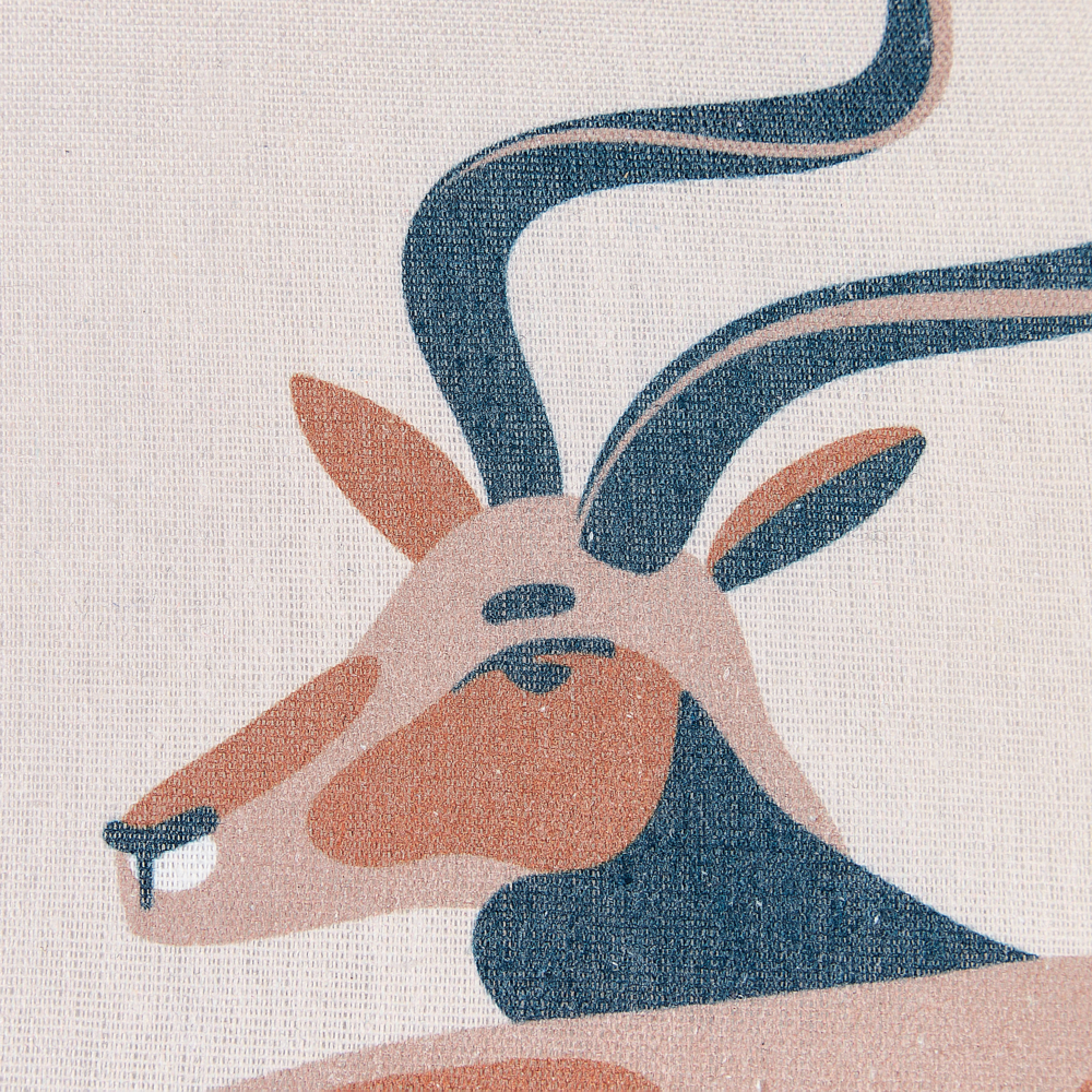 Set di 2 cuscini decorativi Beige Stampa animale 45 x 45 cm Motivo antilope Decor moderno Safari