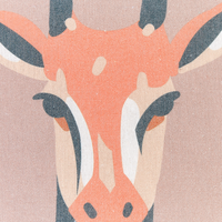 Set di 2 cuscini decorativi rosa pastello con stampa di animali 45 x 45 cm Motivo giraffa Decor moderno Safari