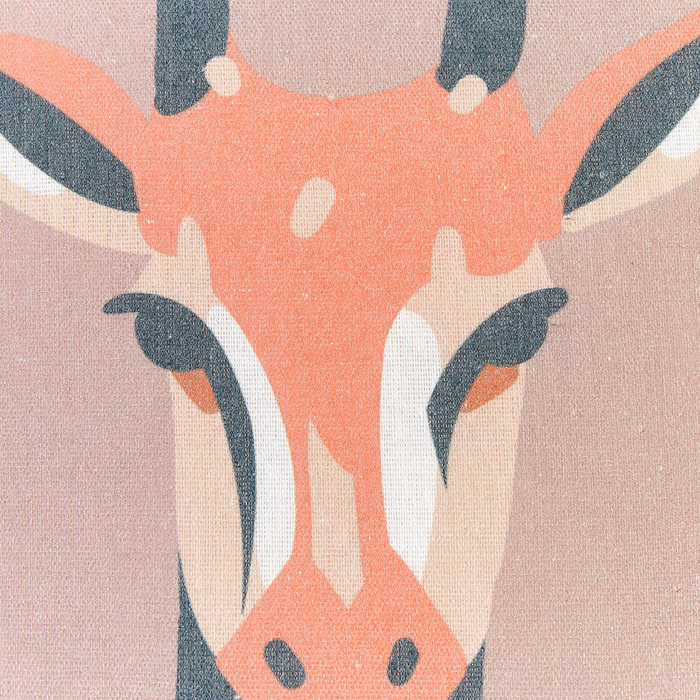 Set di 2 cuscini decorativi rosa pastello con stampa di animali 45 x 45 cm Motivo giraffa Decor moderno Safari