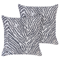 Set di 2 cuscini decorativi a strisce bianche e nere Zebra 45 x 45 cm Moderno Safari Decor