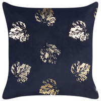 Set di 2 cuscini decorativi in velluto nero con motivo a foglie 45 x 45 cm Stampa in lamina d'oro Accessori decorativi
