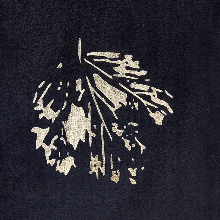 Set di 2 cuscini decorativi in velluto nero con motivo a foglie 45 x 45 cm Stampa in lamina d'oro Accessori decorativi