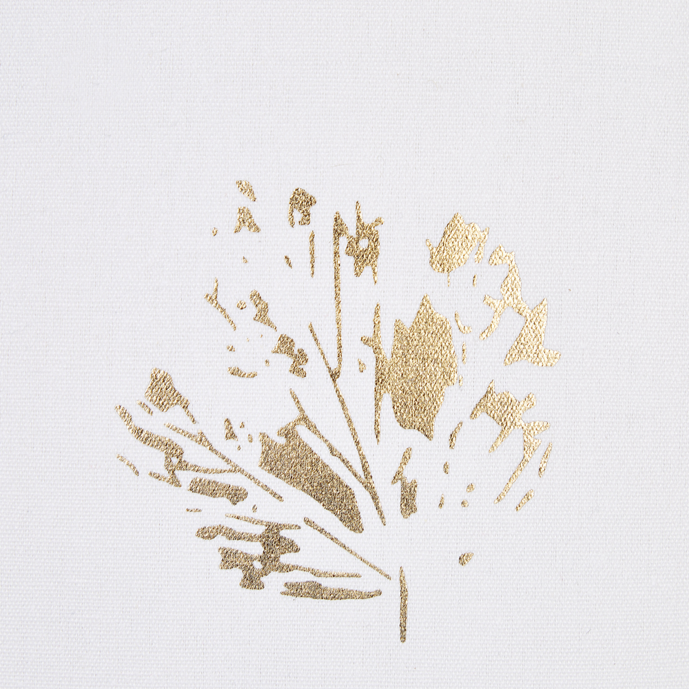 Set di 2 cuscini decorativi in velluto bianco con motivo a foglie 45 x 45 cm Stampa in lamina d'oro Accessori decorativi