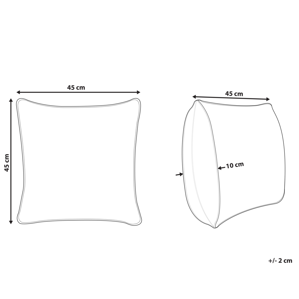 Set di 2 cuscini decorativi in velluto bianco con motivo a foglie 45 x 45 cm Stampa in lamina d'oro Accessori decorativi