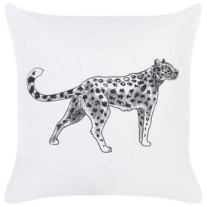 Set di 2 cuscini in velluto con stampa di animale 45 x 45 cm bianco divano soggiorno camera da letto
